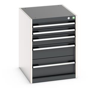 Cabinet consists of 2 x 75mm, 1 x 100mm, 1 x 150mm and 1 x 200mm high drawers 100% extension drawer with internal dimensions of 400mm wide x 525mm deep. The... Bott Cubio Drawer Cabinets 525 x 650 Engineering tool storage cabinets